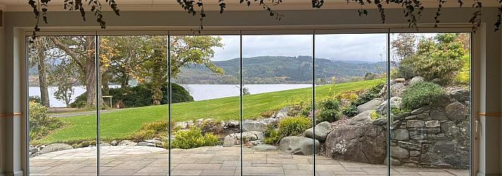 FGC frameless slide and stack doors - six-panel installation