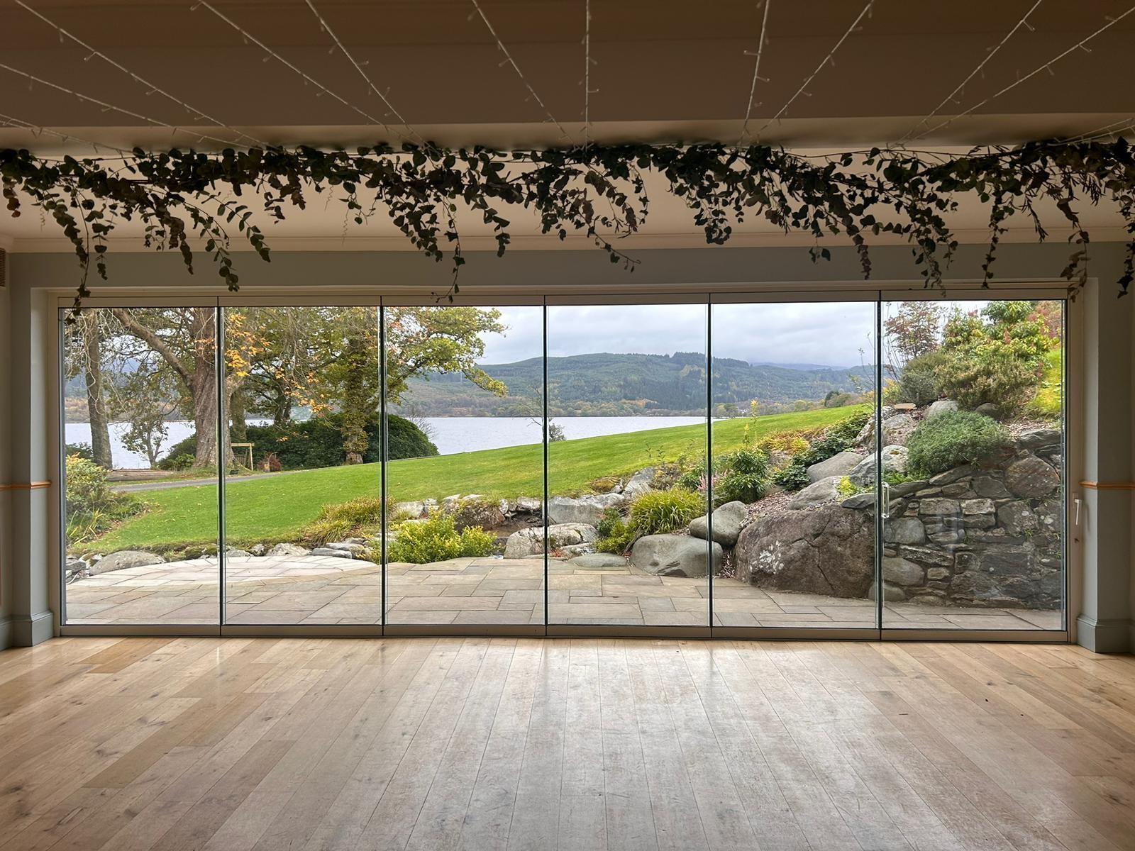 FGC frameless slide and stack doors - six-panel installation